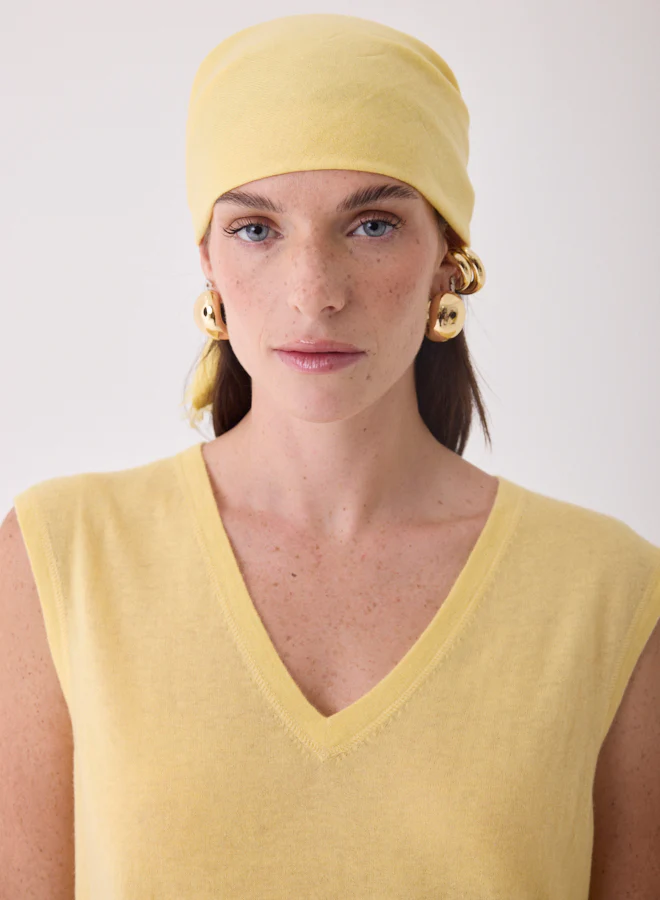 Bandana Jaune en Cachemire - Image 4