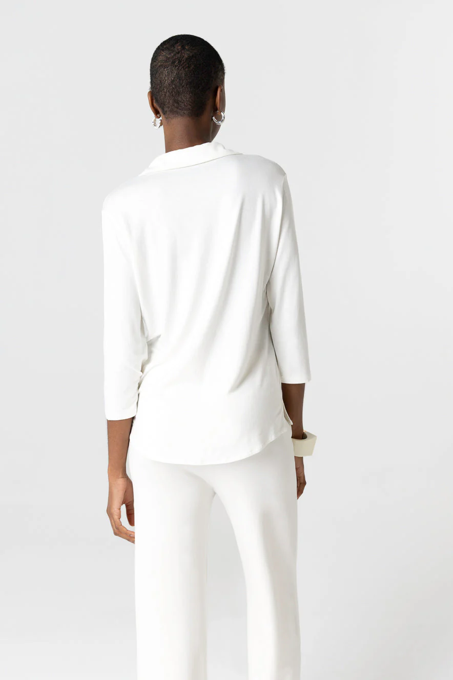 Chemise Crème Manches Trois quarts en Viscose / Élasthanne - Image 5