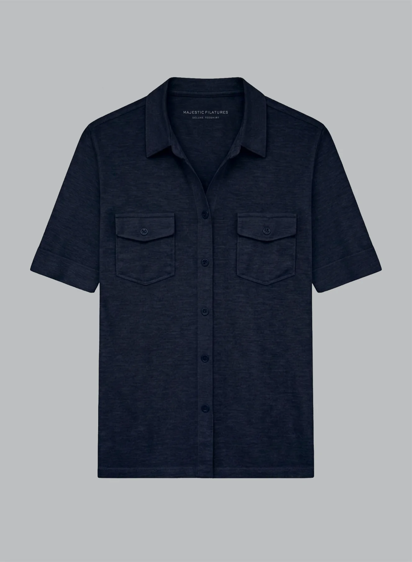 Chemise Marine Manches Coudes en Lin / Elasthanne - Image 5