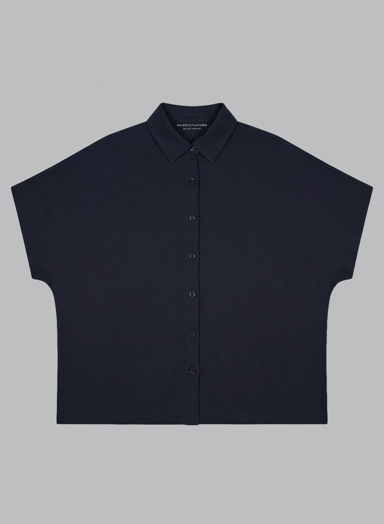 Chemise Marine Manches Courtes en Viscose / Elasthanne - Image 7