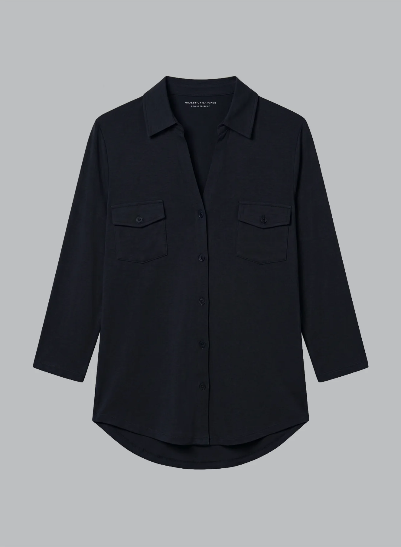 Chemise Marine Manches Trois quarts en Viscose / Elasthanne - Image 7