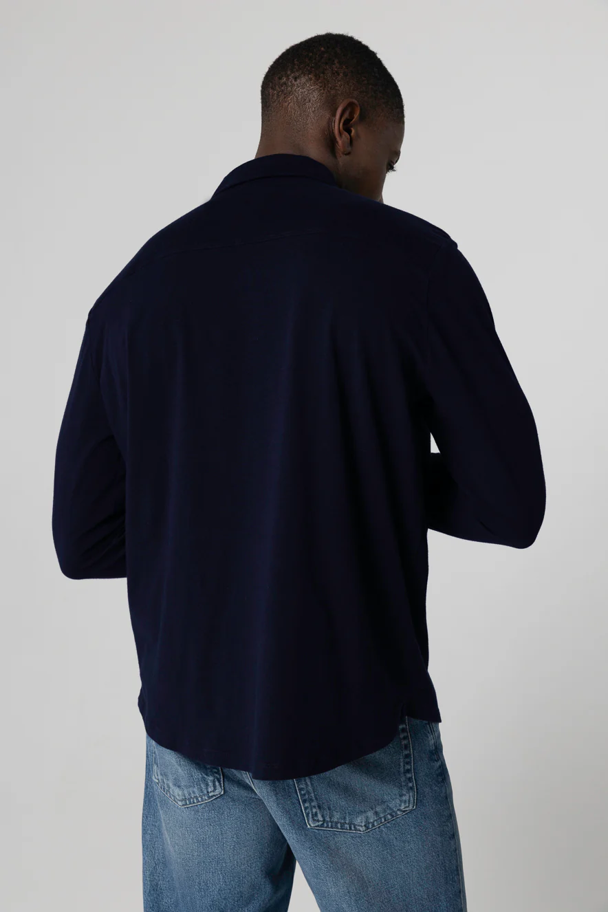 Chemise Marine Manches Longues en Coton organique / Elasthanne - Image 3