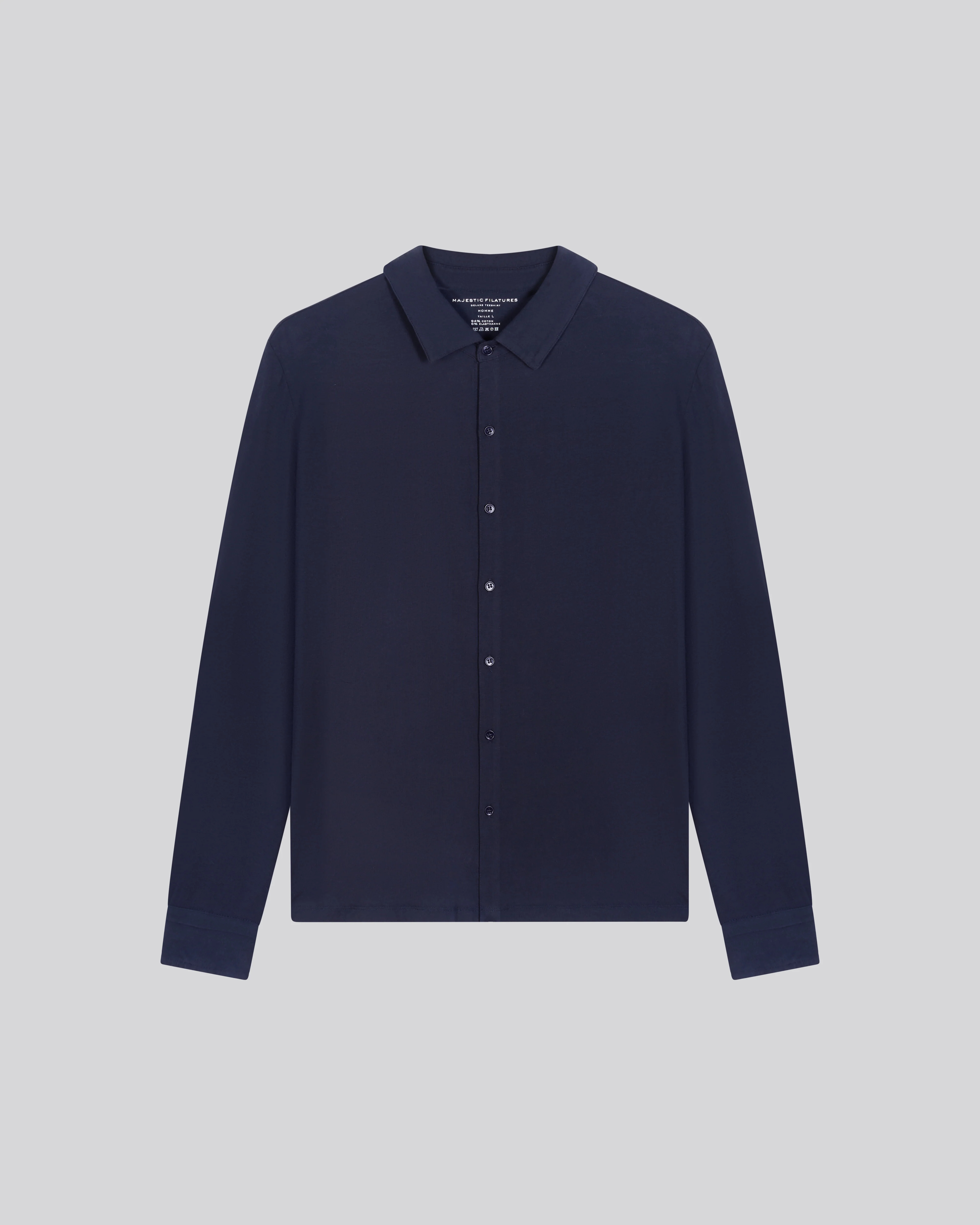 Chemise Marine Manches Longues en Coton organique / Elasthanne - Image 5