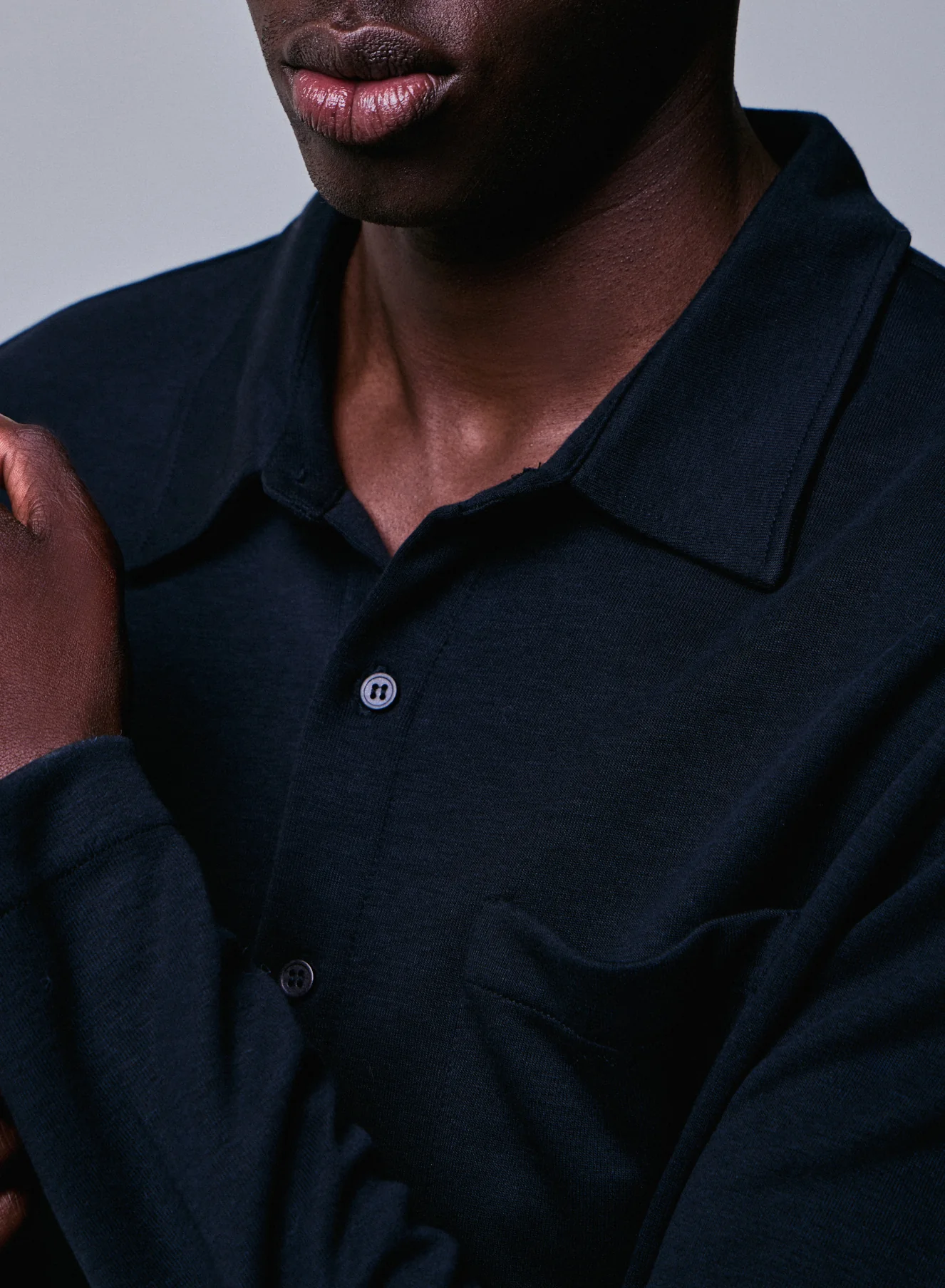 Chemise Noir Chemise Manches Longues en Lyocel, Tencel / Coton organique - Image 3