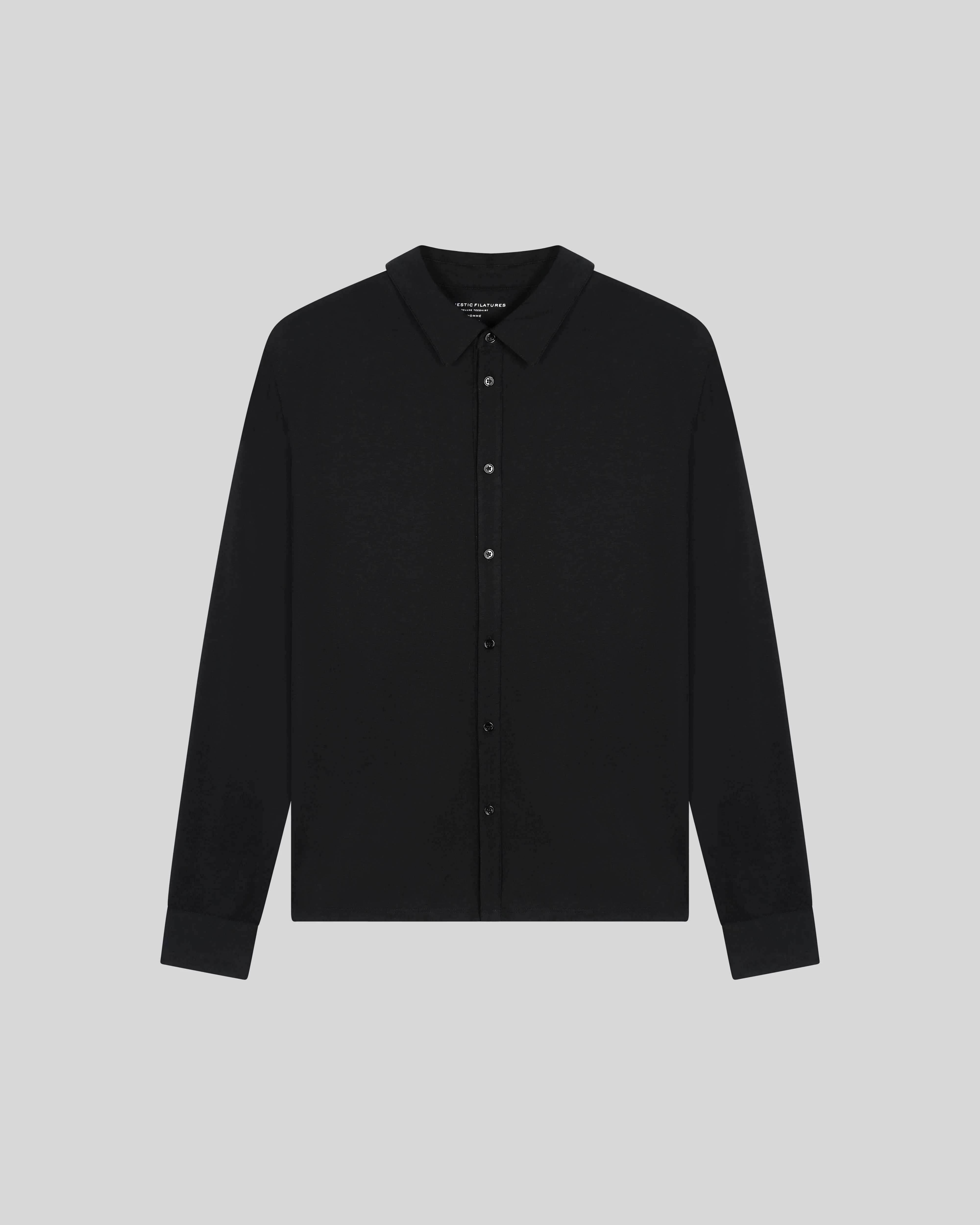 Chemise Noire Manches Longues en Lyocell / Tencel / Coton - Image 4