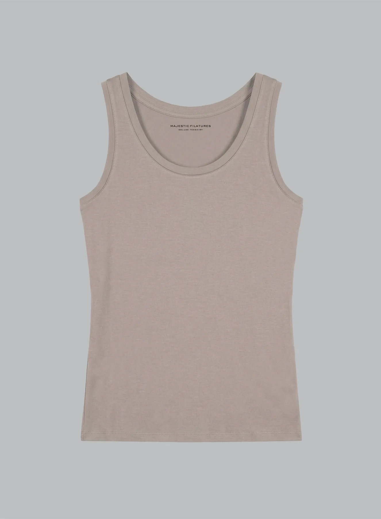 Débardeur Coffe latte Col U Sans Manches en Viscose / Elasthanne - Image 5