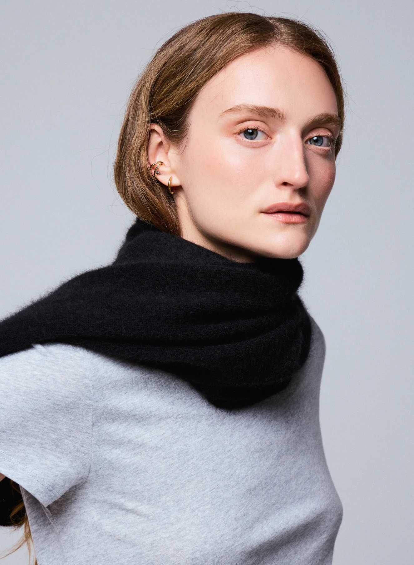 Echarpe Noire en Raccoon / Polyamide - Image 5