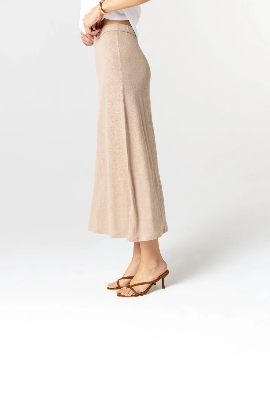 Jupe Beige en Lin / Elasthanne - Image 3