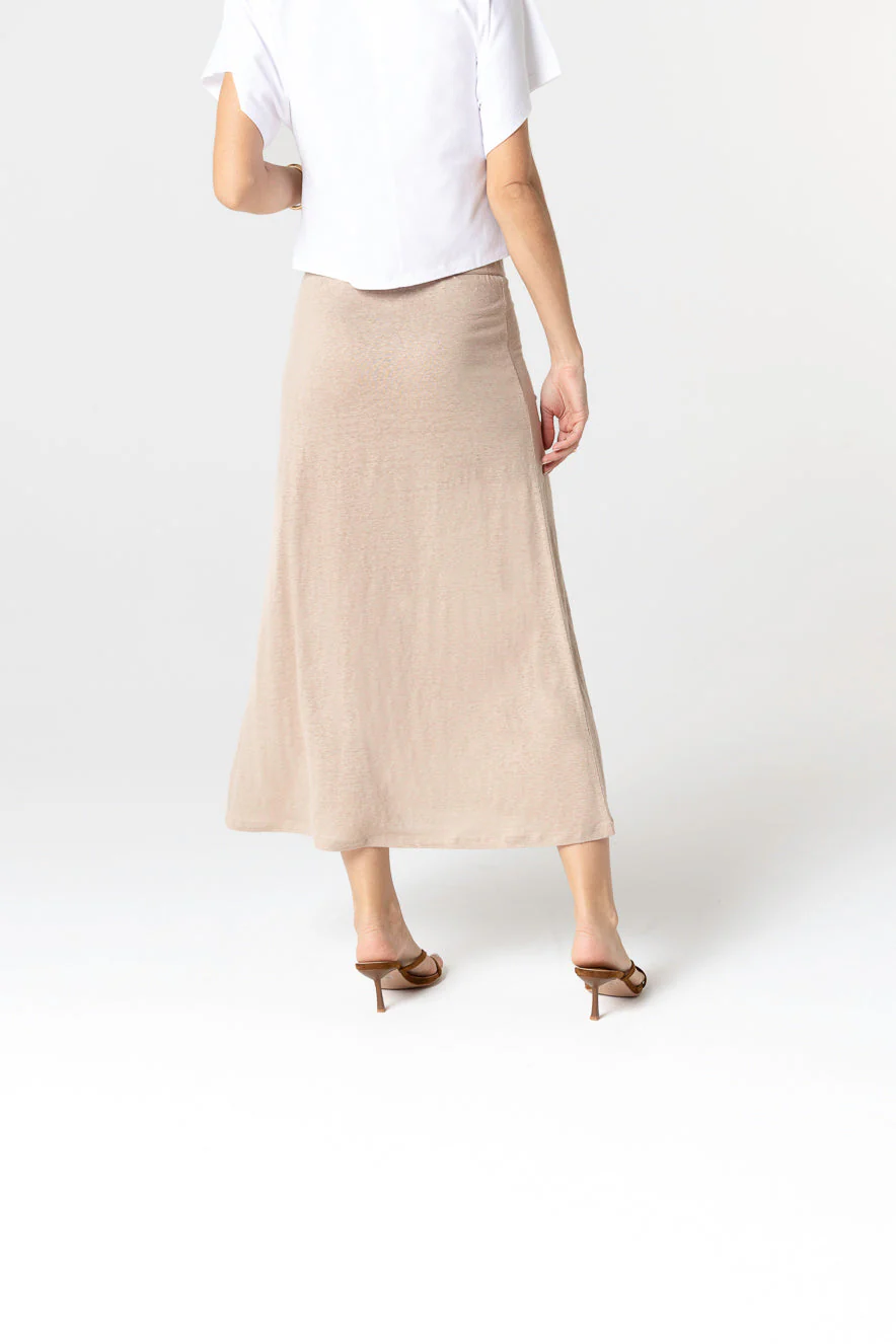 Jupe Beige en Lin / Elasthanne - Image 5