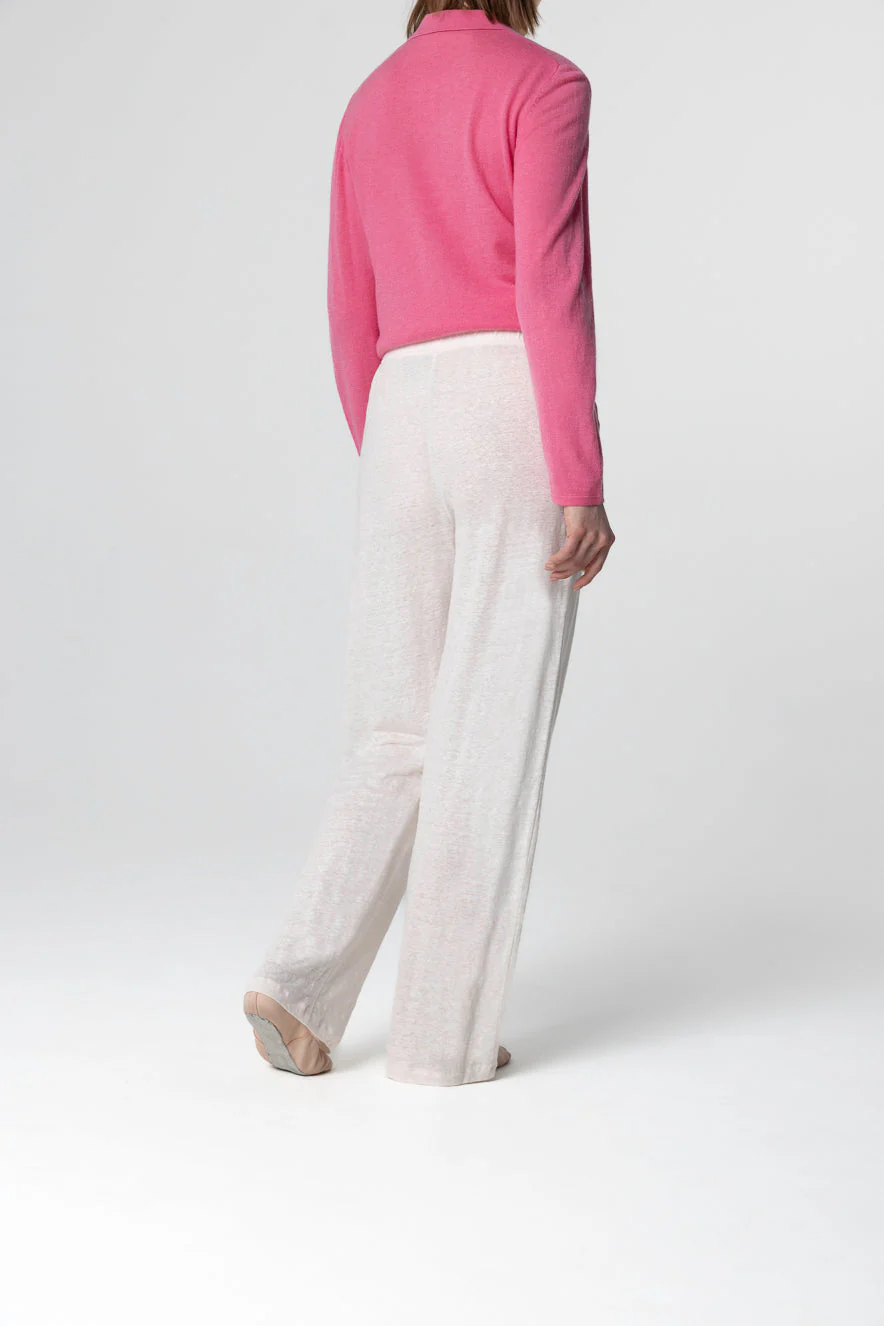 Pantalon Crème en Lin / Elasthanne - Image 4
