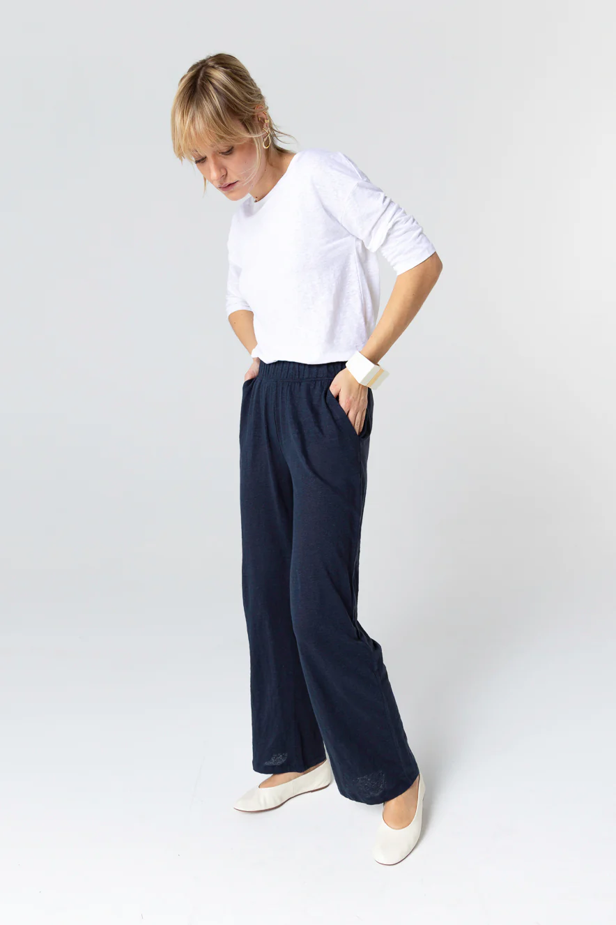 Pantalon Marine en Lin / Elasthanne - Image 5