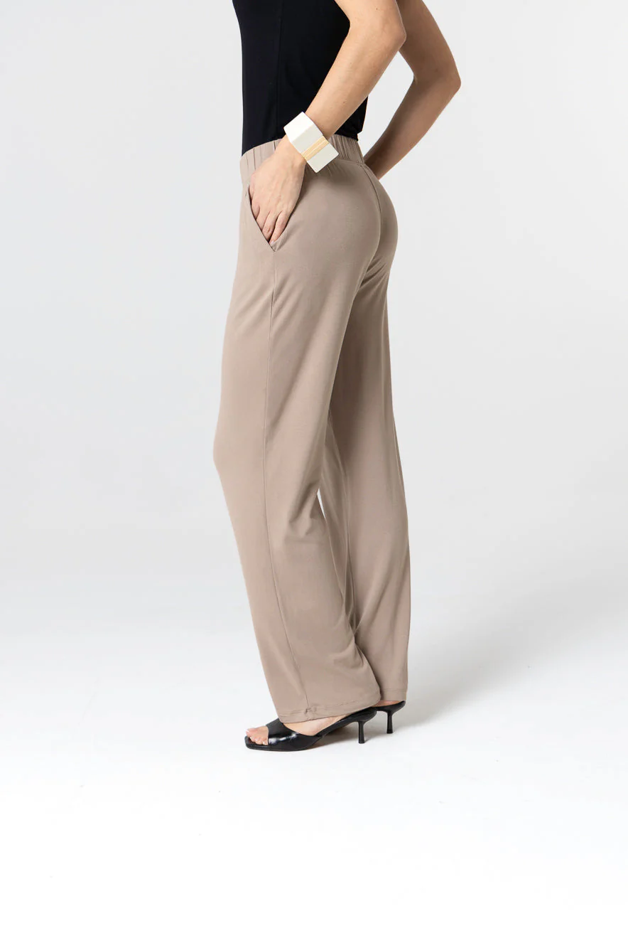 Pantalon Coffee lattee en Viscose / Elasthanne - Image 3