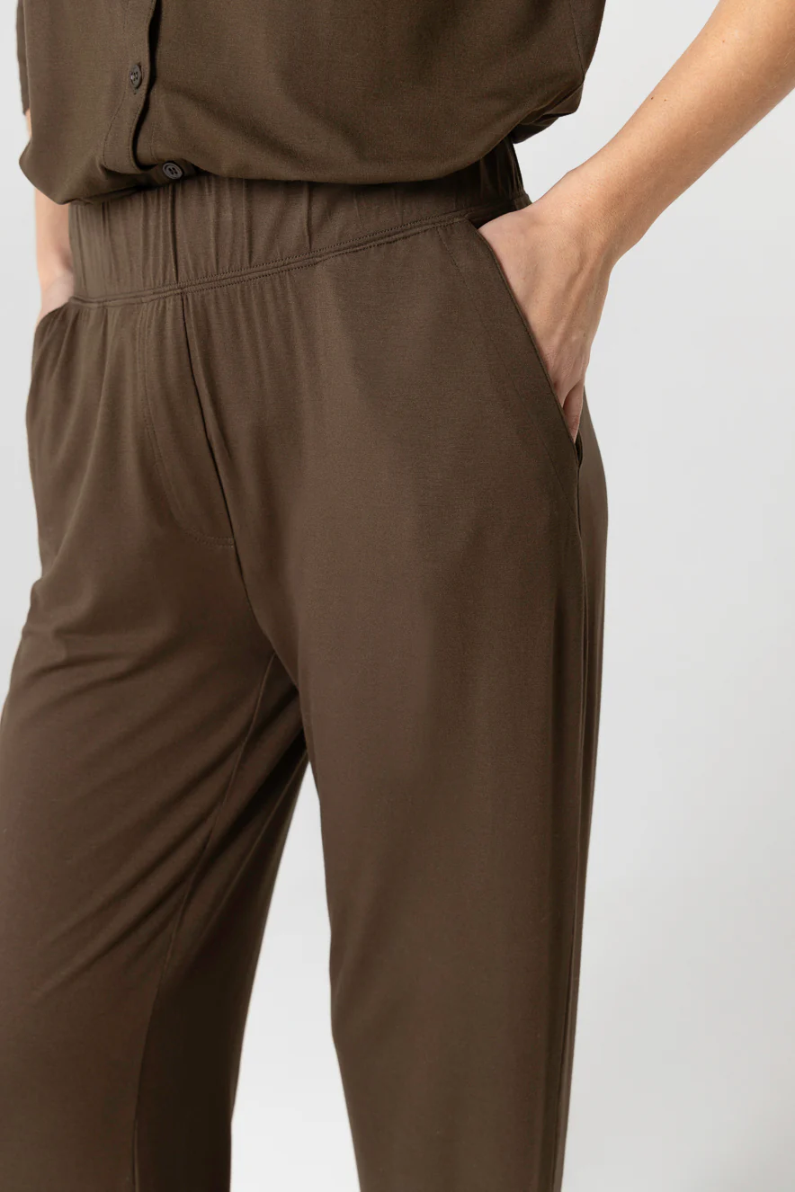 Pantalon Marron Foncé en Viscose / Elasthanne - Image 5