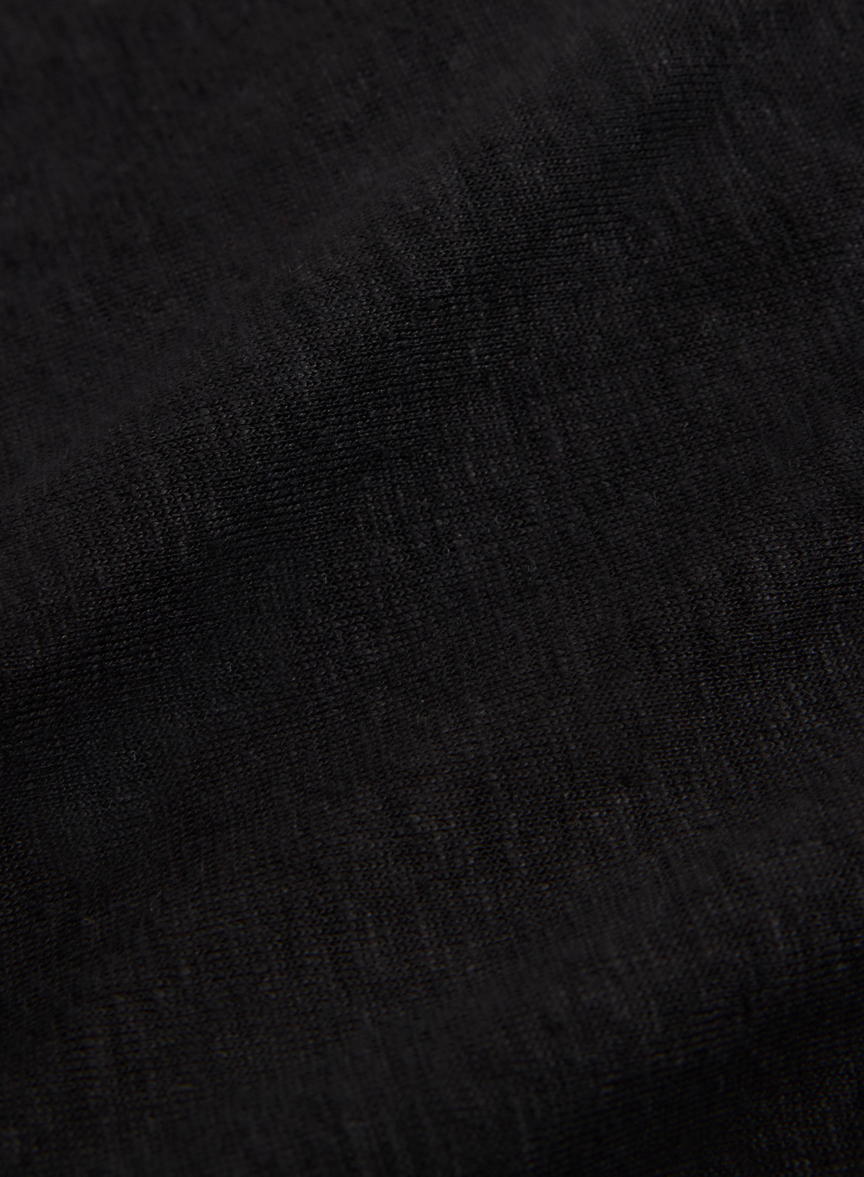 Polo Noir Manches Courtes en Lin / Elasthanne - Image 5