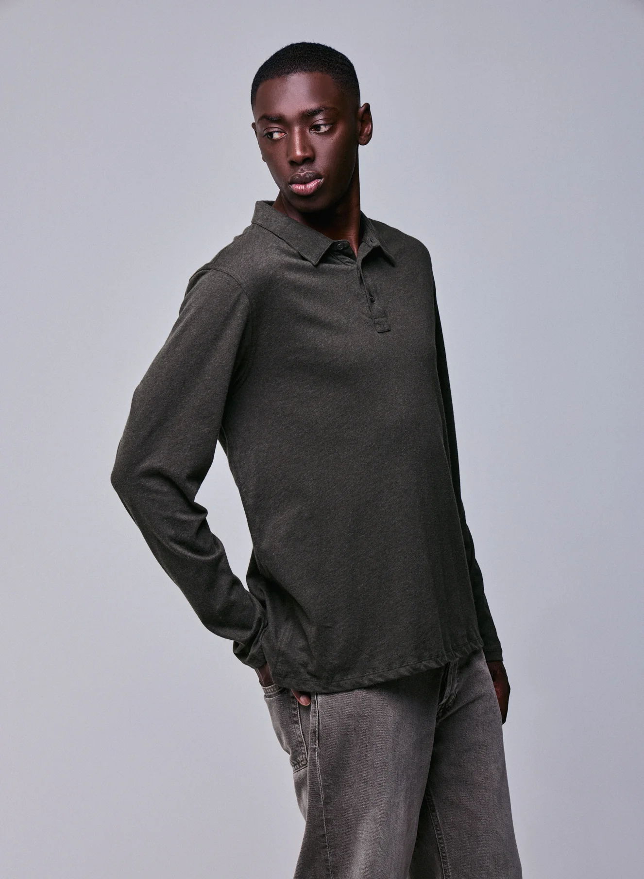 Polo Vert Polo Manches Longues en Coton organique - Image 3