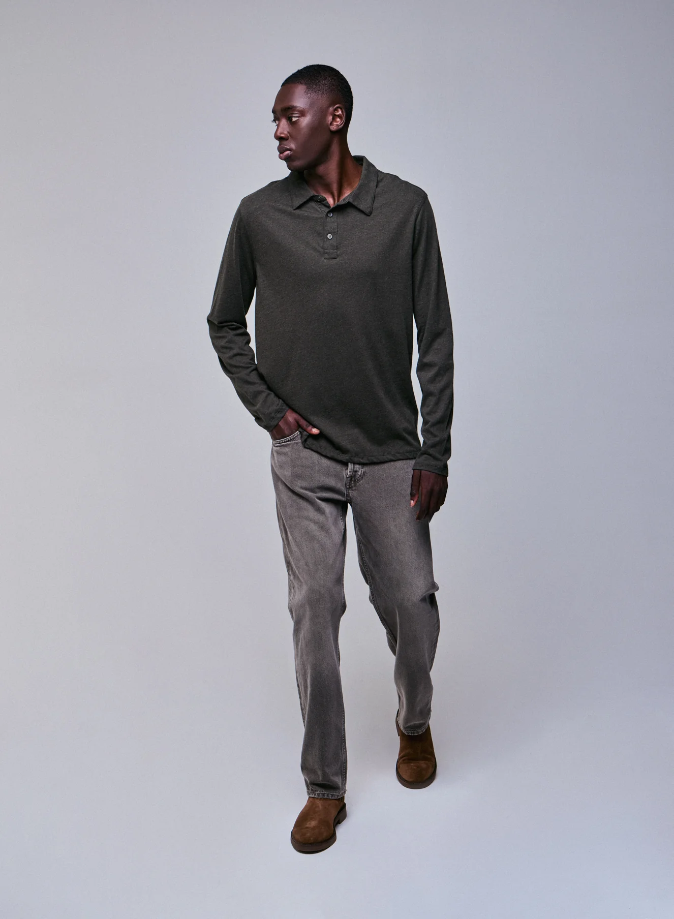 Polo Vert Polo Manches Longues en Coton organique - Image 5