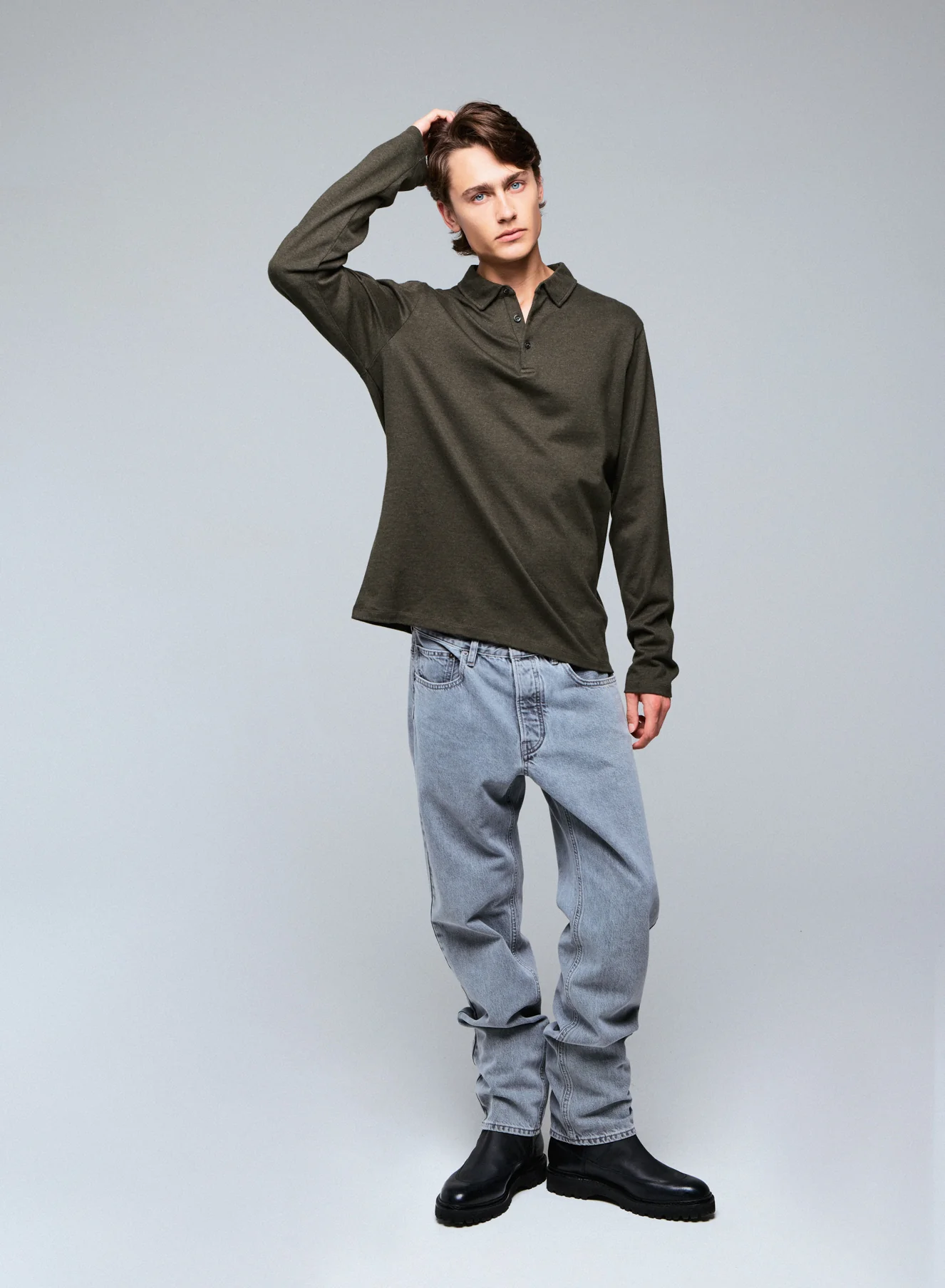 Polo Vert Polo Manches Longues en Coton organique - Image 3