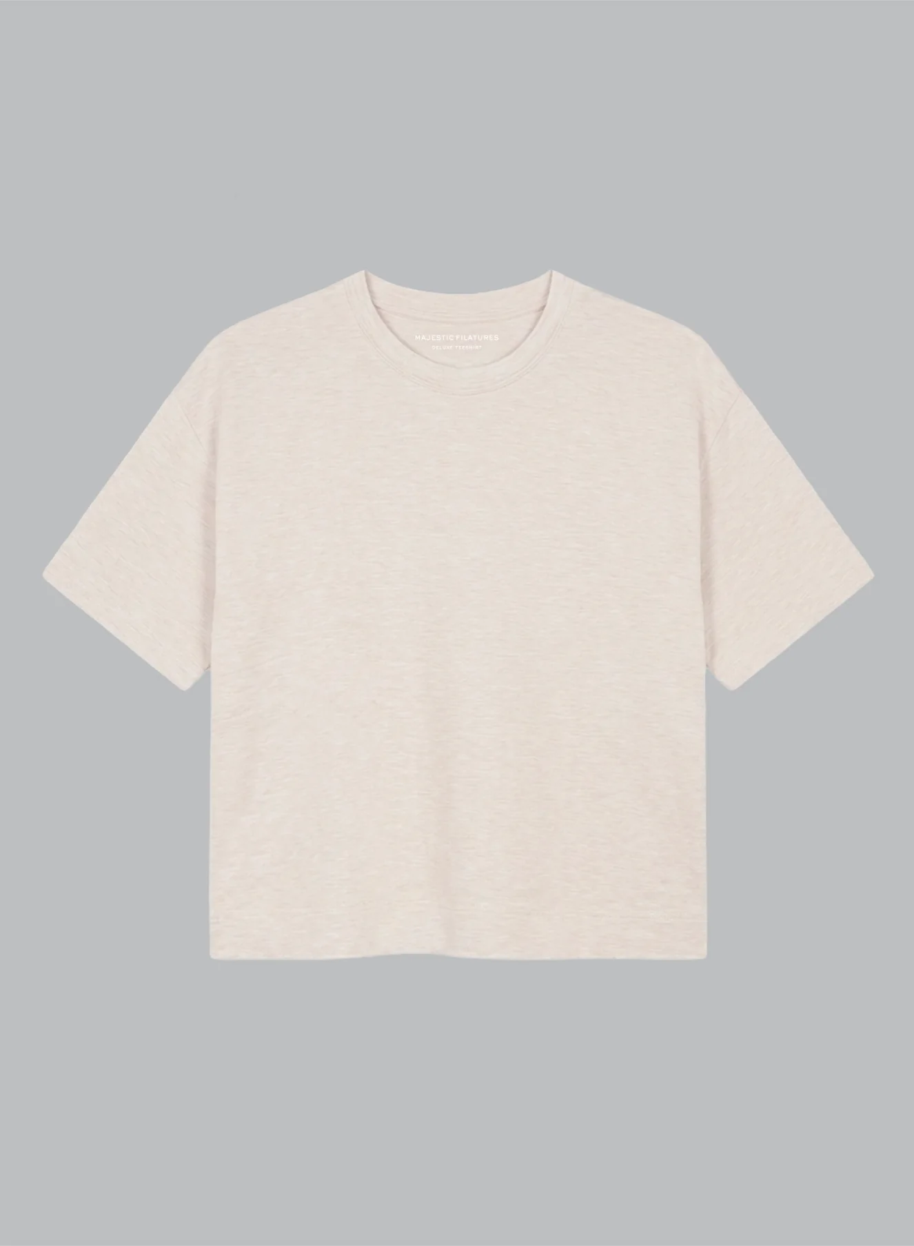 Sweat Beige Col Rond Manches Courtes en Viscose / Elasthanne - Image 6