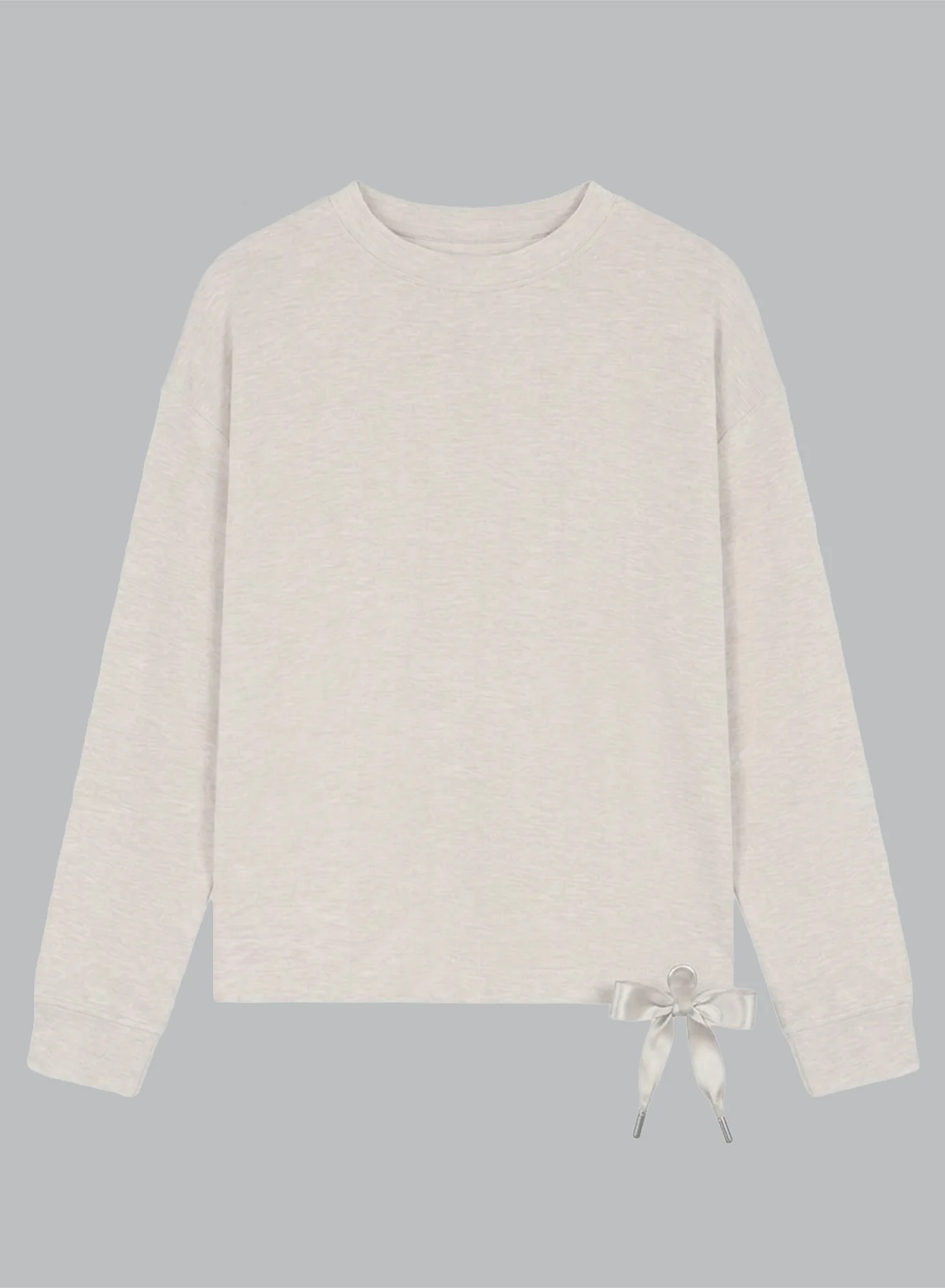 Sweat Beige Col Rond Manches Longues en Viscose / Elasthanne - Image 6