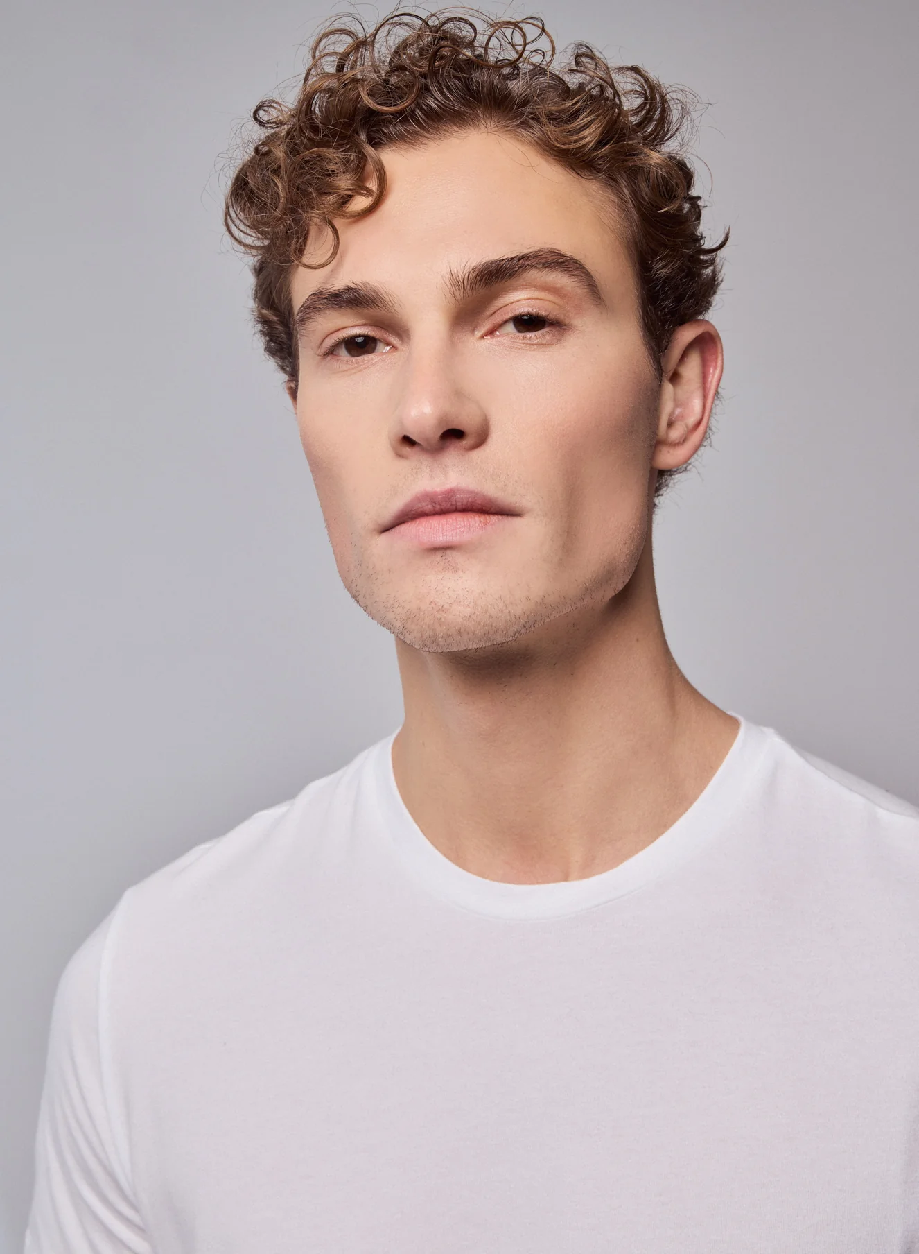 T-shirt Blanc Col Rond Manches Courtes en Coton organique / Elasthanne - Image 3