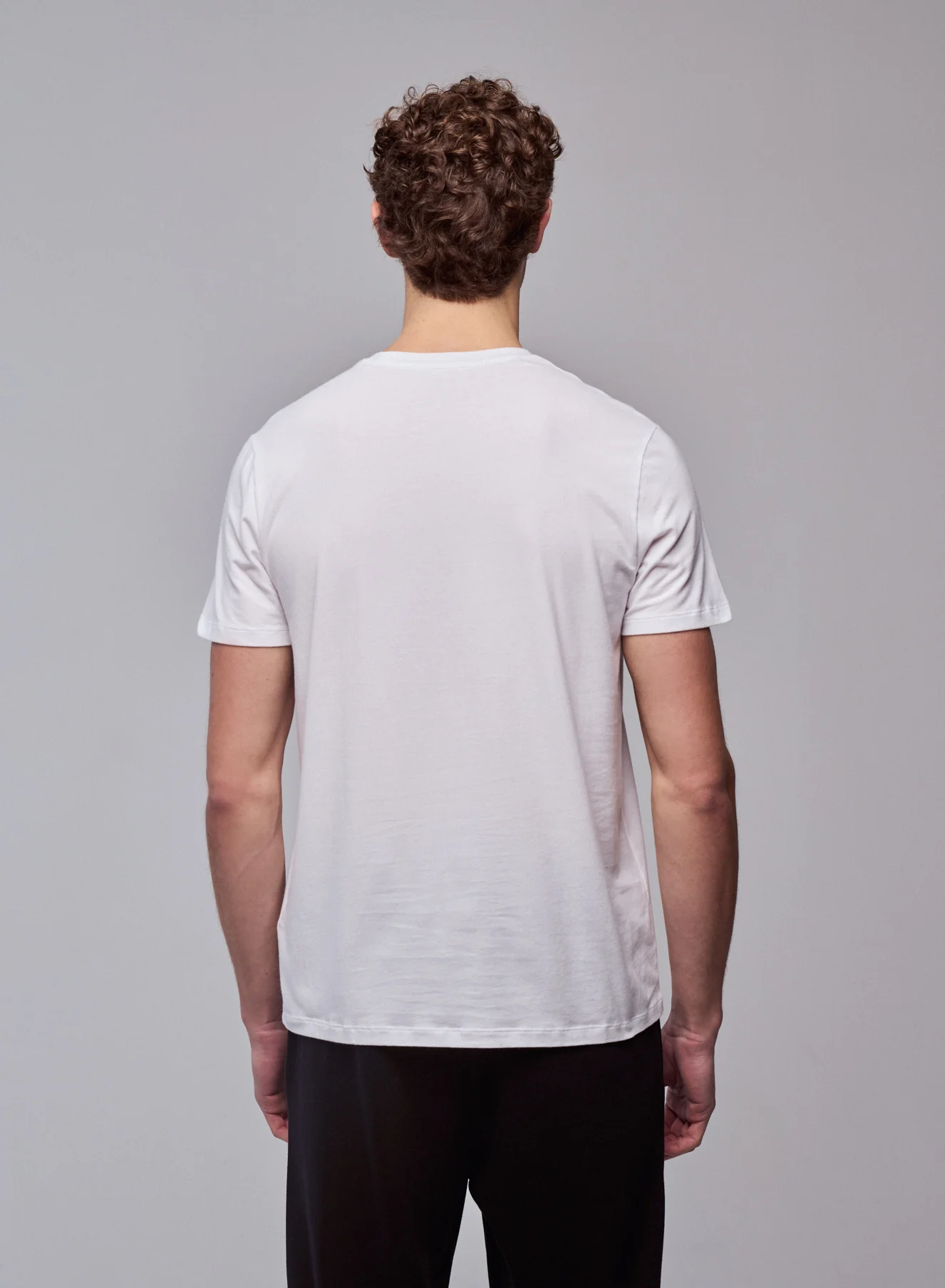 T-shirt Blanc Col Rond Manches Courtes en Coton organique / Elasthanne - Image 4