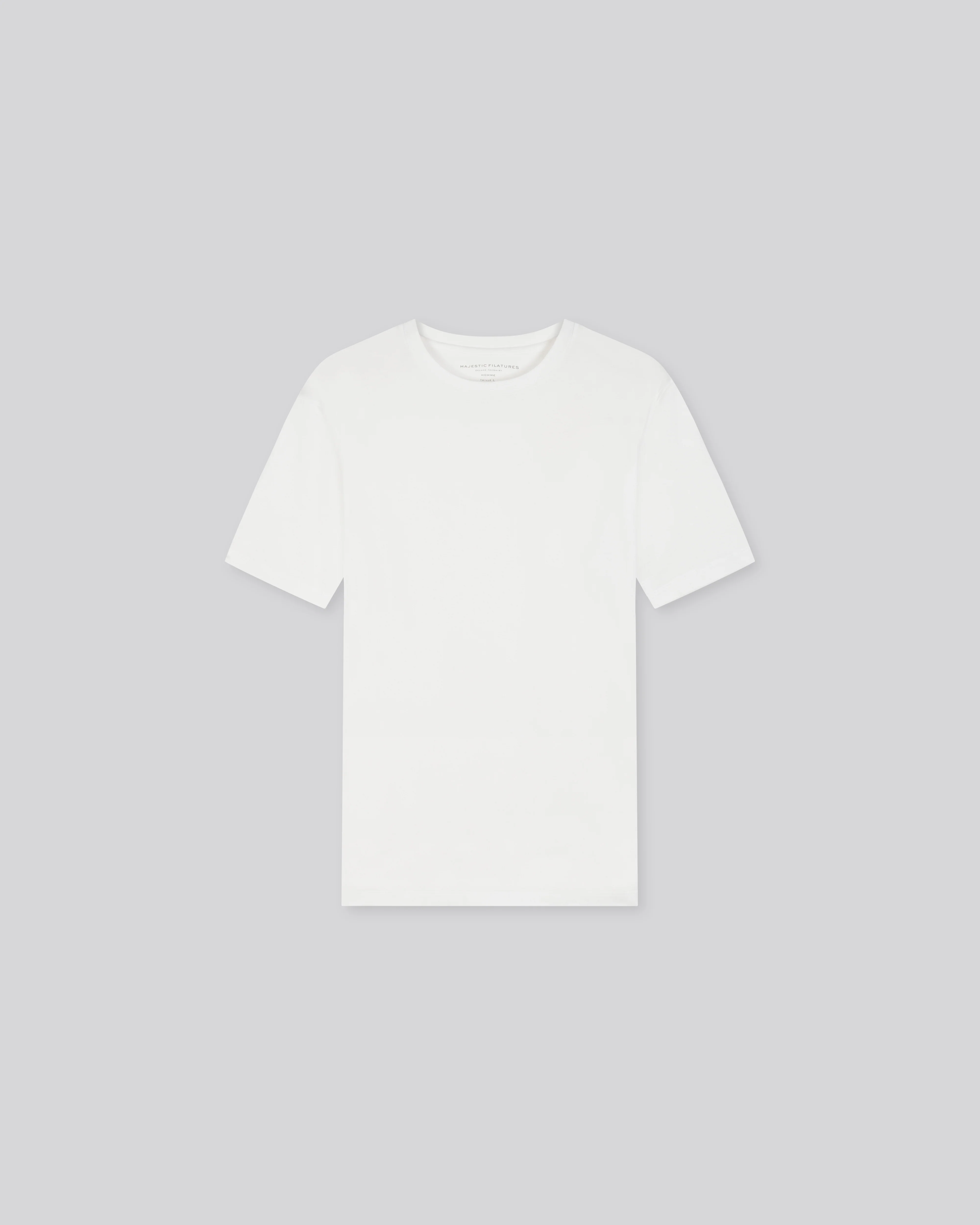 T-shirt Blanc Col Rond Manches Courtes en Coton organique / Elasthanne - Image 6
