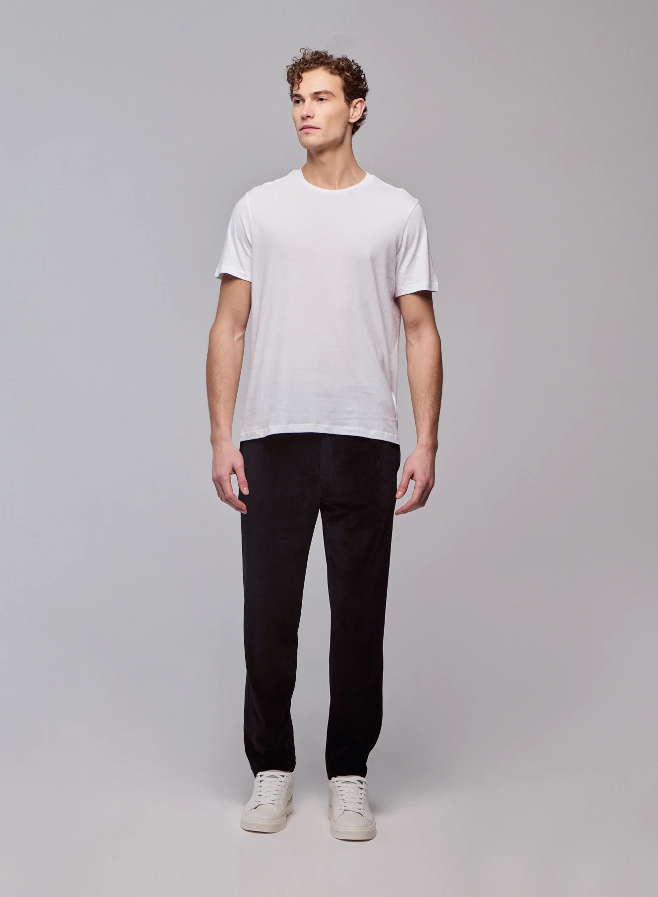 T-shirt Blanc Julien Col Rond Manches Courtes en Deluxe Coton - Image 5