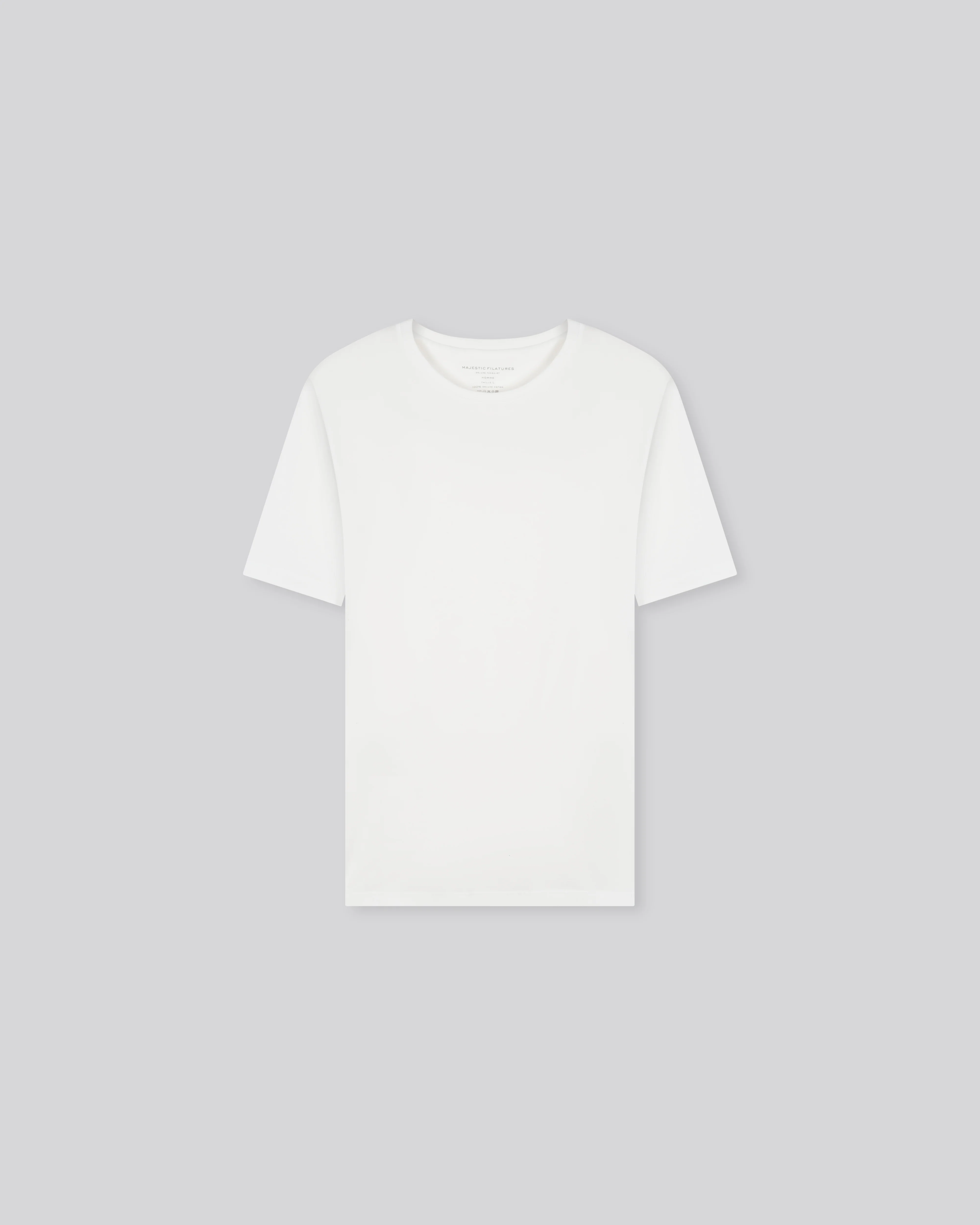 T-shirt Blanc Julien Col Rond Manches Courtes en Deluxe Coton - Image 6