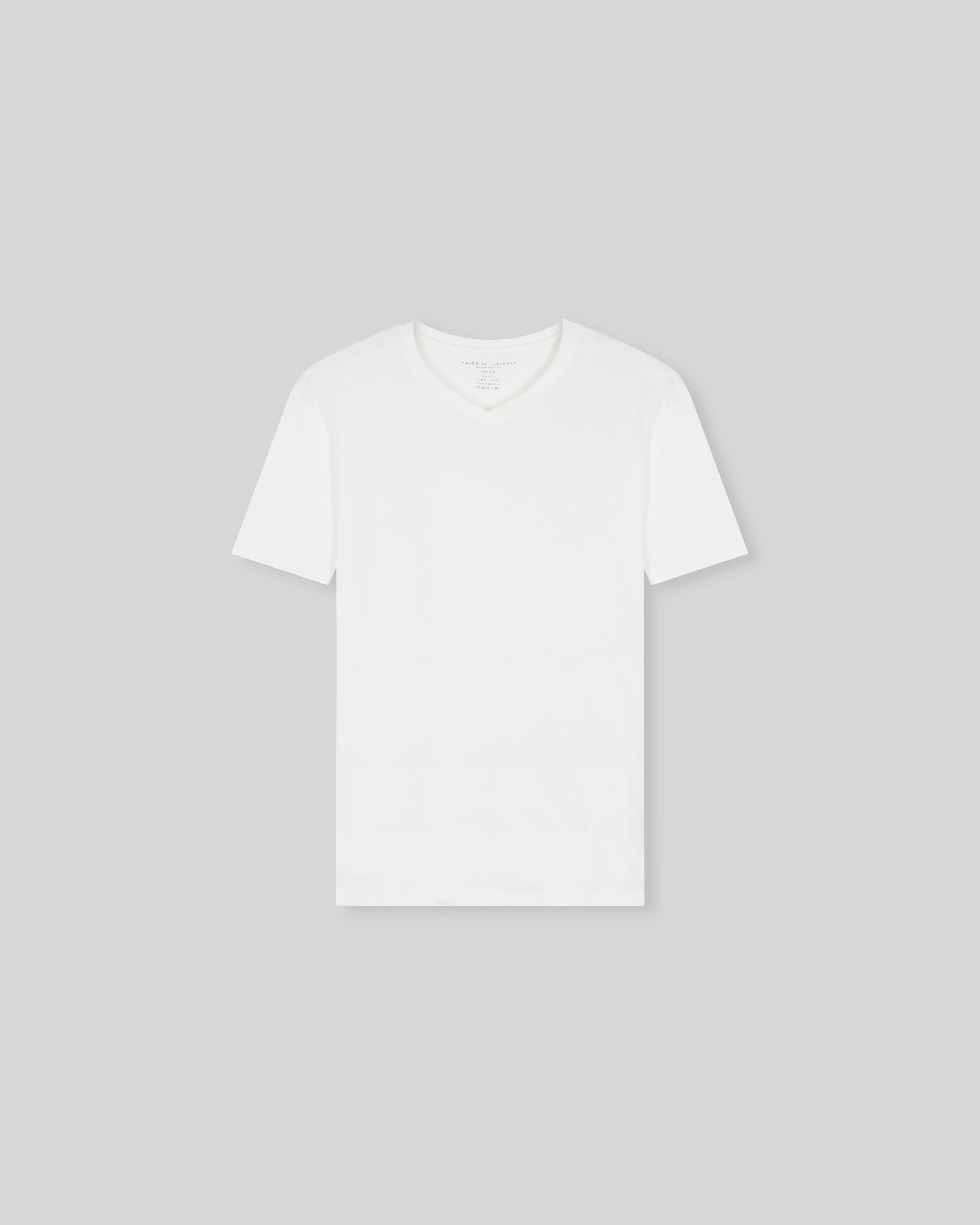 T-shirt Blanc Paul Col V Manches Courtes en Coton - Image 6