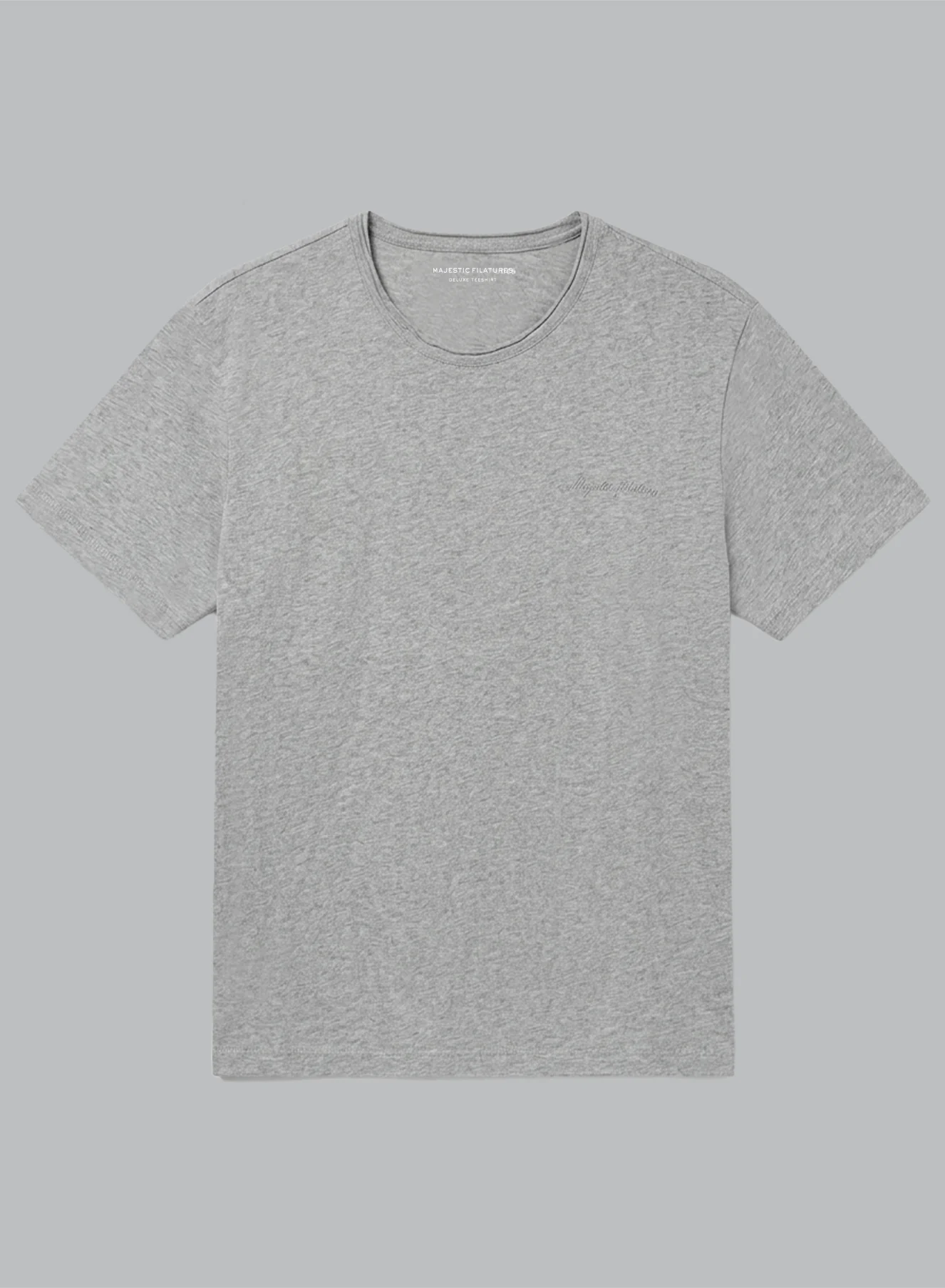 T-shirt Gris Col Rond Manches Courtes en Coton organique - Image 6