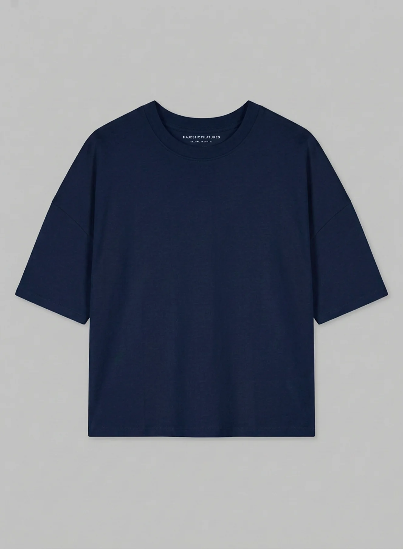 T-shirt Marine Col Rond Manches Courtes en Coton Organique - Image 6