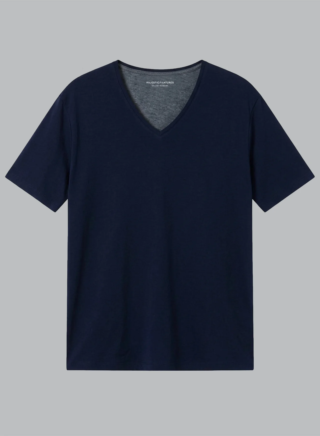 T-shirt Marine Col V Manches Courtes en Coton organique - Image 6