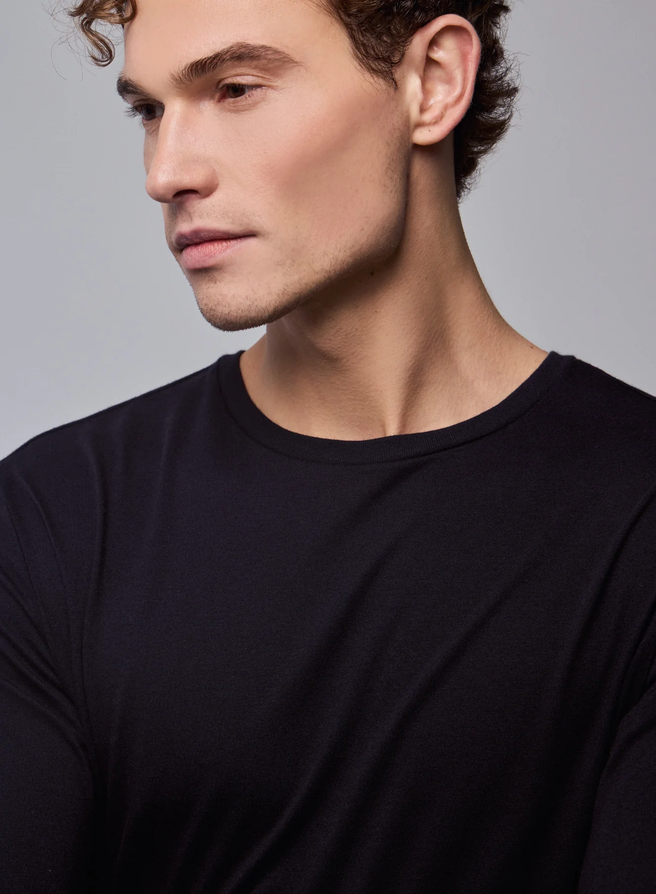 T-shirt Marine James col rond manches longues en Deluxe Coton - Image 3