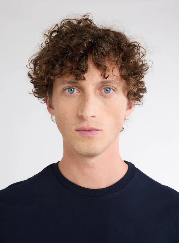 T-shirt Marine Julien Col Rond Manches Courtes en Deluxe Coton - Image 5