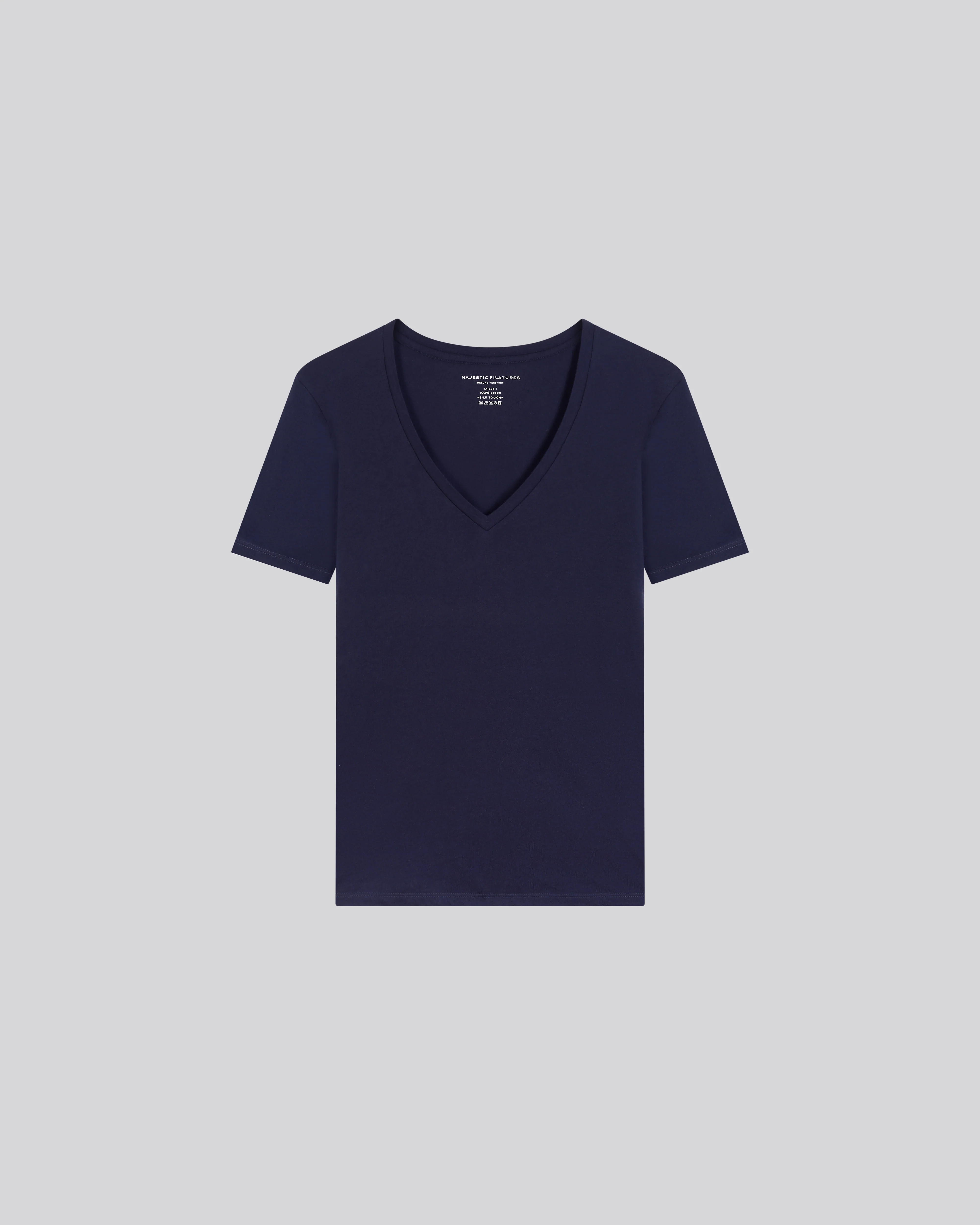 T-shirt Marine Patty col V manches courtes en Coton - Image 8