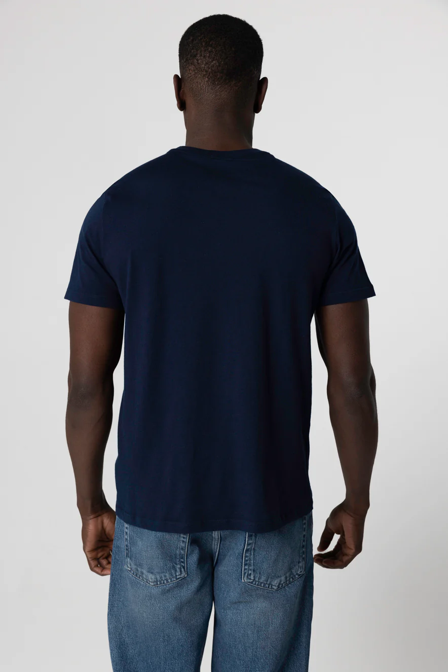 T-shirt Marine Paul Col V Manches Courtes en Coton - Image 5