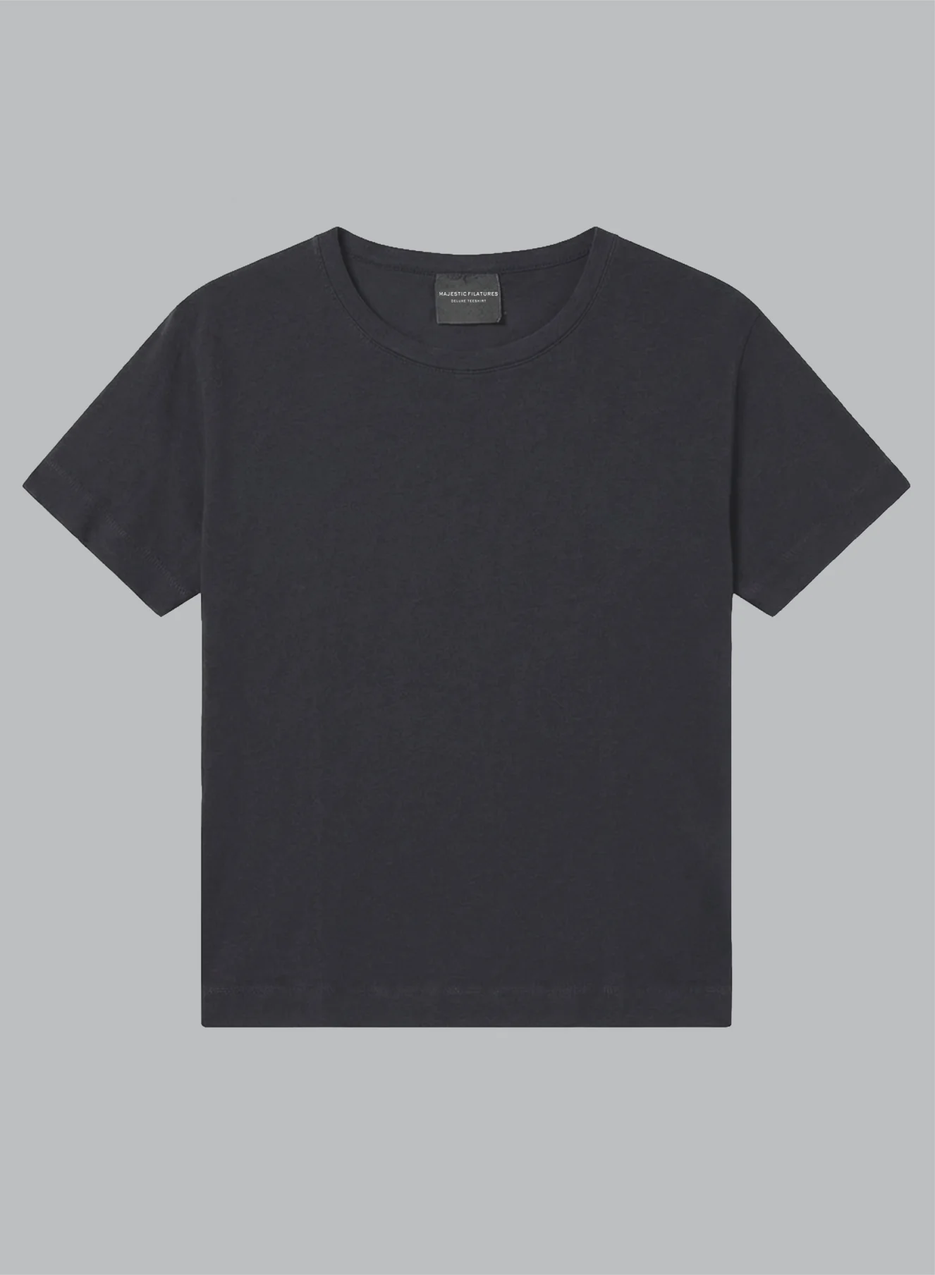 T-shirt Noir Col Rond Manches Courtes en Coton / Elasthanne - Image 6