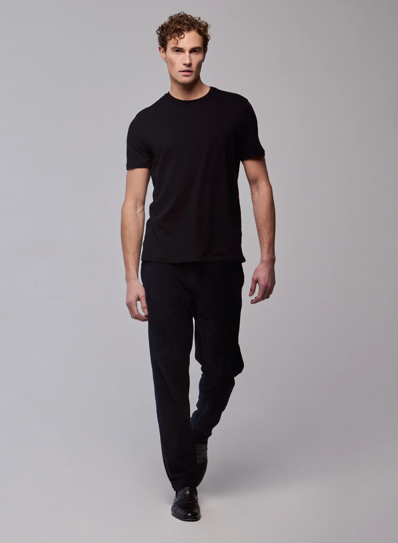 T-shirt Noir Julien Col Rond Manches Courtes en Deluxe Coton - Image 5