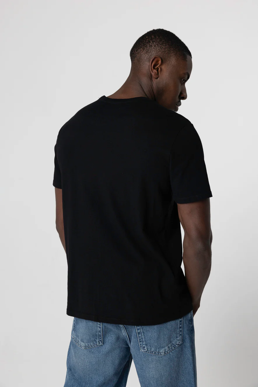 T-shirt Noir Patrice Col Rond Manches Courtes en Coton - Image 3