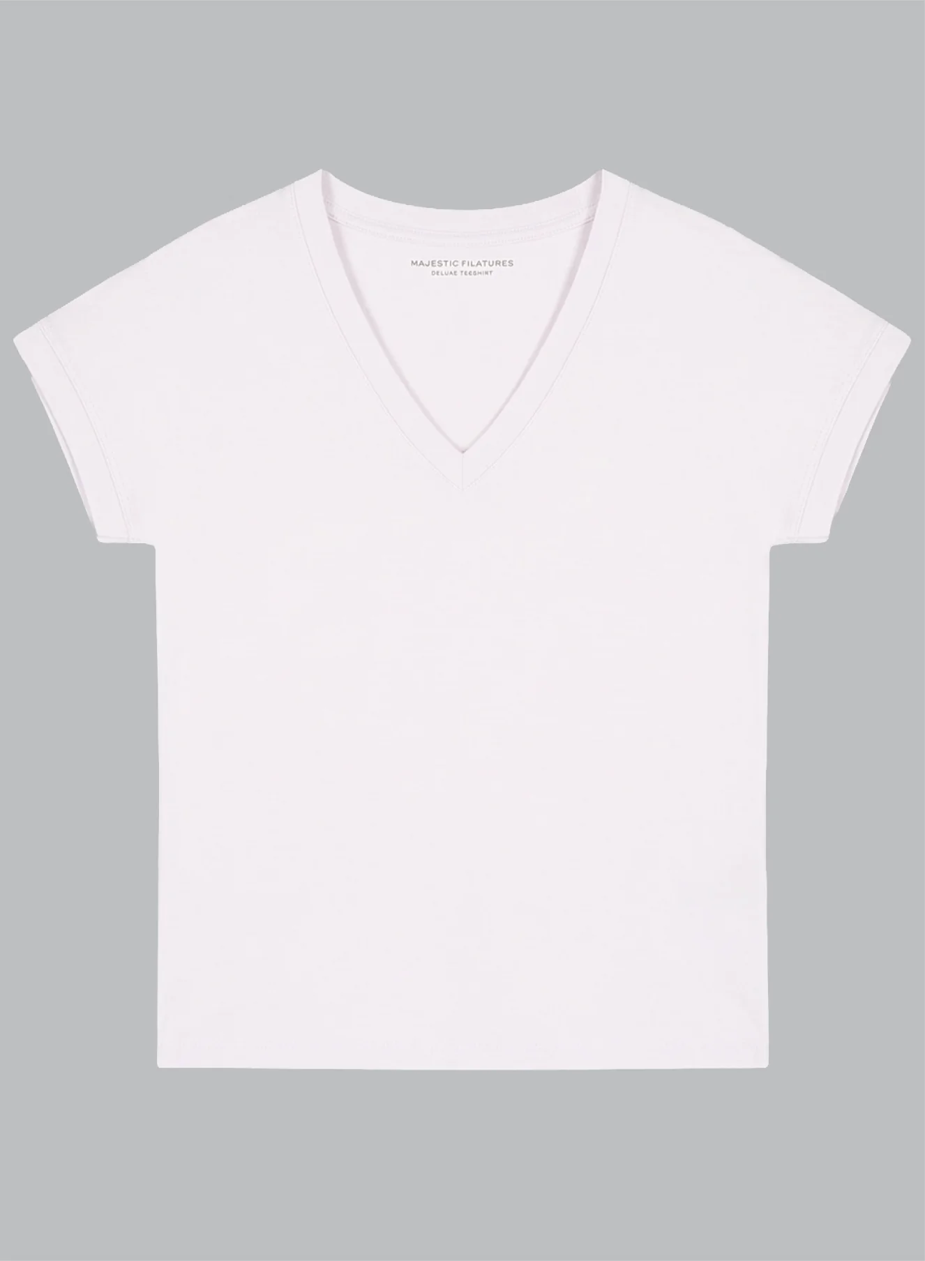 T-shirt Rose Col V Manches Courtes en Coton Organique - Image 5