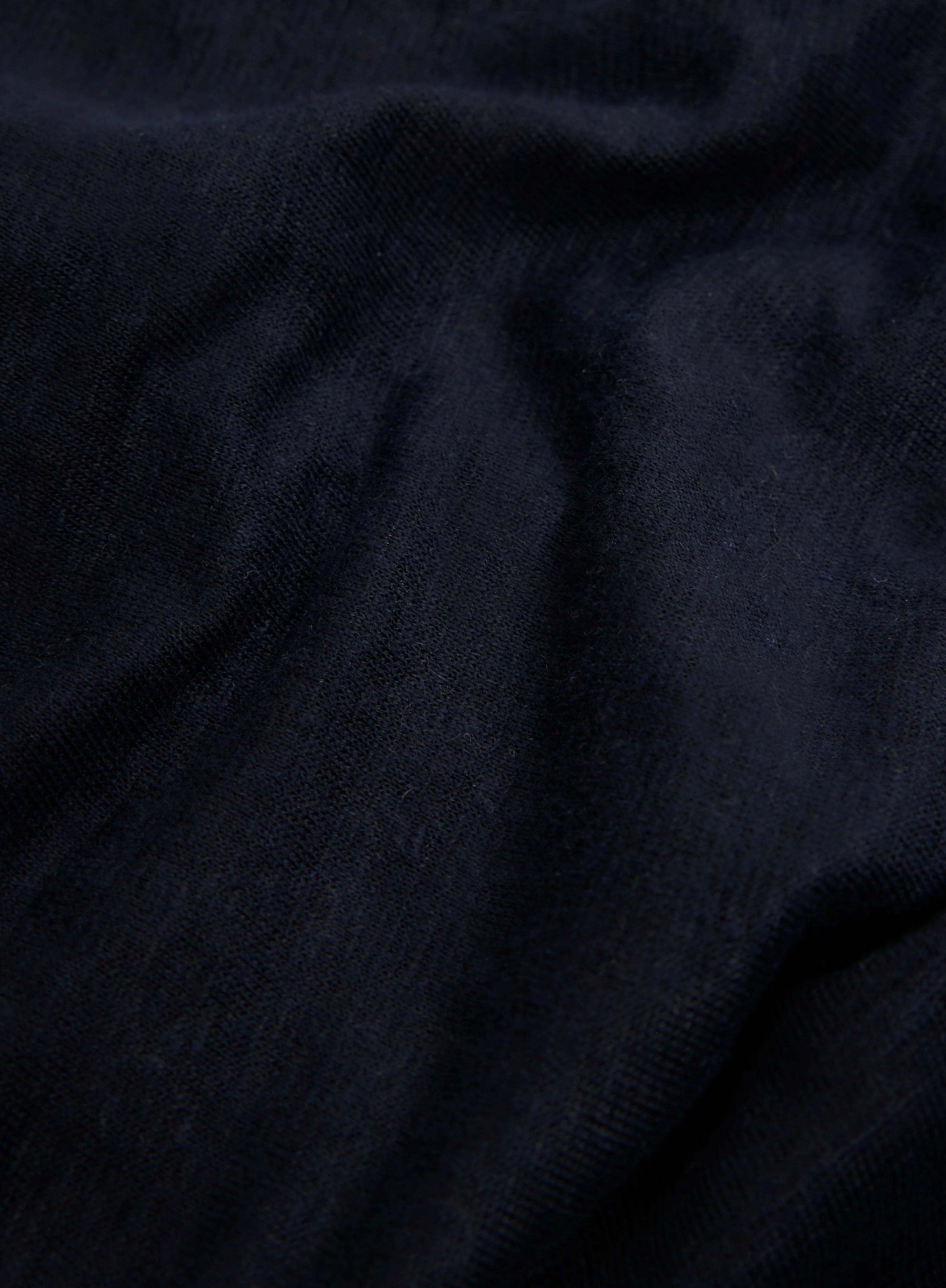 T-shirt Marine Col Rond Manches Longues en Lin / Elasthanne - Image 6