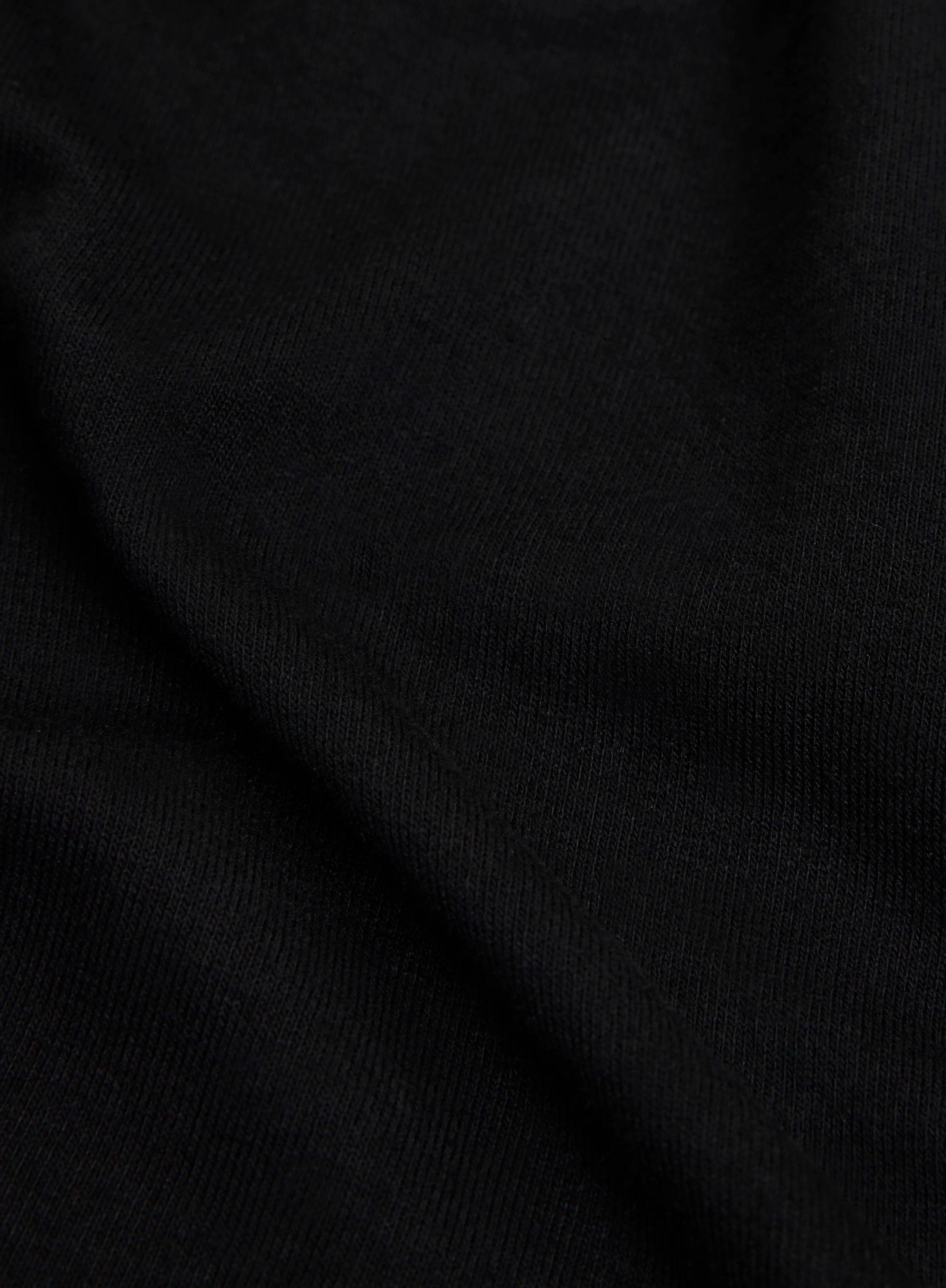 T-shirt Noir Col U Manches Coudes en Viscose / Élasthanne - Image 5